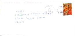 POLYNESIE SEUL SUR LETTRE POUR LA FRANCE 2010 - Cartas & Documentos
