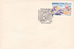 SPORTS, RUGBY, NON- OLYMPIC GAMES SPECIAL POSTMARK AND STAMP ON COVER, HOTEL OVERPRINT STAMP, 1998, ROMANIA - Rugby