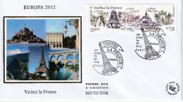 2012 " EUROPA : VISITEZ LA FRANCE " Sur Enveloppe 1er Jour Sur Soie N° YT 4661. Parfait état. FDC à Saisir !!! - 2012