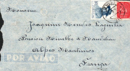 PORTUGAL AFFRANCHISSEMENT COMPOSE SUR LETTRE AVION POUR LA FRANCE 1960 - Briefe U. Dokumente