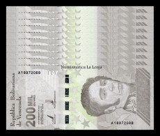 Venezuela Lot Bundle 100 Banknotes 200000 Bolívares 2020 Pick 112 Sc Unc - Venezuela