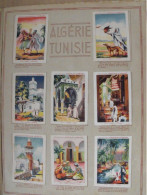 16 Images Chromo Découpis Chocolat Lombart. Vers 1900. Colonies Française Algérie Tunisie. Sur Feuille - Lombart