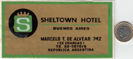 ETIQUETA - STICKER - LUGGAGE LABEL  HOTEL SHELTOWN BUENOS AIRES - ARGENTINA - Etiquetas De Hotel