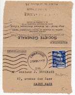 15F Bleu Gandon Perforé S.G Sur Carte-lettre De La Société Générale De 1951 - Cartas & Documentos