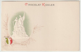 Rare Et Magnifique Cpa Chocolat Kohler Gaufrée Villes Des Cantons Suisse Neuchâtel - Collections & Lots