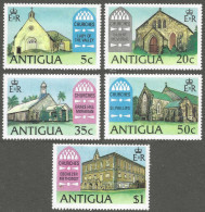 Antigua. 1975 Antiguan Churches. MH Complete Set. SG 433-437 - 1858-1960 Crown Colony