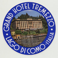 Tremezzina / Italy: Grand Hotel Tremezzo - Lago Di Como (Vintage Luggage Label) - Etiquetas De Hotel