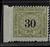 ZA0139g1 - SWITZERLAND - SBHV # 15Aa RAILWAY SERVICE STAMPS Mint MNH - Ferrocarril