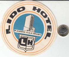 ETIQUETA - STICKER - LUGGAGE LABEL  HOTEL LIDO P. ALEGRE     - BRASIL - Etiquetas De Hotel