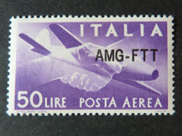 ITALIA Trieste Aerea -1949- "Democratica" £. 50 Nuova Soprastampa MNH** (descrizione) - Correo Aéreo