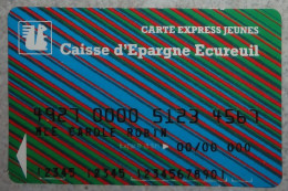 Petit Calendrier Poche 1989  Caisse D'Epargne écureuil  Carte Express Jeunes  - Format Carte Bleue - Petit Format : 1981-90