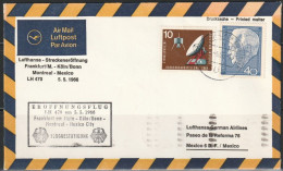 BRD Flugpost / Erstflug LH470  Boeing 707 Frankfurt - Mexico 5.5.1966 Ankunftstempel 5.5.1966 (FP 317) - Erst- U. Sonderflugbriefe