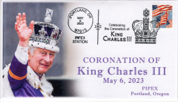 USA 2023 PIPEX,Coronation Of King Charles,Crown,British Throne, Commonwealth Realms, FDC Cover (**) - Covers & Documents