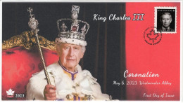 Canada 2023 Coronation Of King Charles,Crown,British Throne, Commonwealth Realms, FDC Cover (**) - Lettres & Documents