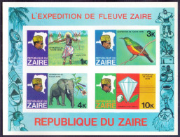 ZAIR  CONGO - ELEPHANT  BIRD  DIAMOND TABACCO  COTTON DANCE  MAPS - **MNH - 1979 - WITHDRAWN EDITION - Minerals