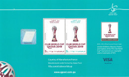 FIFA Club World Cup Soccer Football 2019 Qatar, Stamp Issue Bulletin Brochure Postal Notice, Sport Hologram Trophy Logo - Sonstige & Ohne Zuordnung