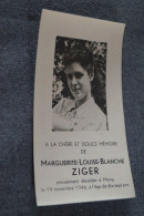 Ziger Margueritte-Louise-Blanche,Mons 1946 ,décédée à 17 Ans - Obituary Notices