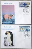 INDIA 2009 Polar Regions  Pvt Cachet COMPLETE SET On 2 FDC - Covers & Documents