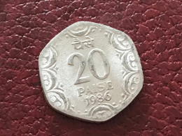 Münze Münzen Umlaufmünze Indien 20 Paise 1986 Münzzeichen Raute - Inde