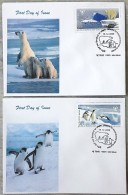 INDIA 2009 Polar Regions  Pvt Cachet COMPLETE SET On 2 FDC - Storia Postale