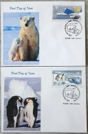 INDIA 2009 Polar Regions  Pvt Cachet COMPLETE SET On 2 FDC - Brieven En Documenten