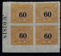 ZA0140b - SWITZERLAND - SBHV # 18Ab Block 4 - RAILWAY SERVICE STAMPS Mint MNH - - Railway