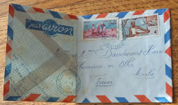 24.03.1951 Par Avion Pour Villemoiron En Othe - TAD Bleu Djibouti Cote Française Des Somalis - Cartas & Documentos