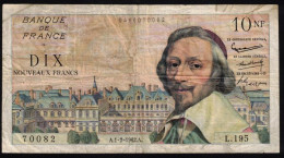 FRANCE -  10 Nouveaux Francs RICHELIEU - 1.2.1962 - Alphabet L.195 - N° Du Billet : 70082 - F :  57/17 - TB - 10 NF 1959-1963 ''Richelieu''