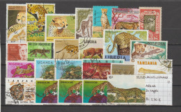 (TJ) Zoogdieren - Katachtigen - Jachtluipaard - Afrika 24 Zegels (gest./obl./used) - Otros & Sin Clasificación