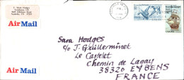 USA ETATS UNIS AFFRANCHISSEMENT COMPOSE SUR LETTRE DE NASHVILLE POUR LA FRANCE 1984 - Storia Postale
