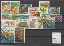 (TJ) Zoogdieren - Katachtigen - Panter & Tijger - Afrika 19 Zegels (gest./obl./used) - Sonstige & Ohne Zuordnung