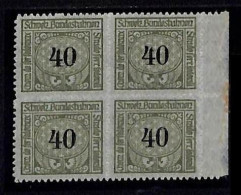 ZA0140c - SWITZERLAND - SBHV # 16Aa Block 4 - RAILWAY SERVICE STAMPS Mint MNH - - Chemins De Fer