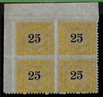 ZA0141b - SWITZERLAND - SBHV # 14Aa Block 4 - RAILWAY SERVICE STAMPS Mint MNH - - Bahnwesen