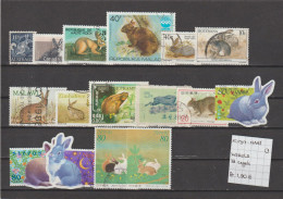 (TJ) Zoogdieren - Knaagdieren - Konijn & Haas - Wereld 16 Zegels (gest./obl./used) - Roedores