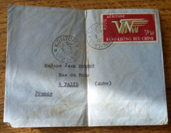 Par Avion, TP Poste Aérienne TAD Kontum, Viet Nam 09.02.1953 Palis PMS Population Montagnardes Du Sud Indochinois, SIPEA - Storia Postale