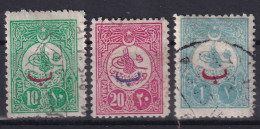 OTTOMAN EMPIRE 1908 - Canceled - Mi 150C-152C - Gebraucht