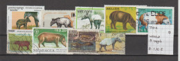 (TJ) Zoogdieren - Tapir - Wereld 9 Zegels (gest./obl./used) - Neushoorn