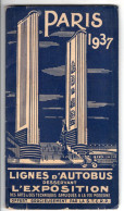 PARIS 1937 Exposition Lignes Autobus Et Transports En Commun - Europe