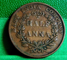 British East India Company HALF ANNA 1835  COLONIAL COIN - Kolonien