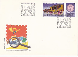 ROMANIAN STAMP'S DAY, COVER FDC, 1991, ROMANIA - FDC