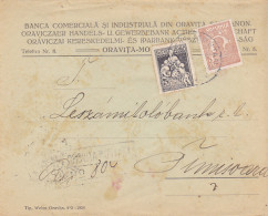 SOCIAL ASSISTANCE, KING FERDINAND I STAMPS ON ORAVITA BANK HEADER COVER, 1925, ROMANIA - Covers & Documents