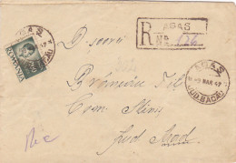 KING MICHAEL STAMP ON REGISTERED COVER, 1947, ROMANIA - Briefe U. Dokumente