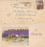 KING MICHAEL STAMPS ON WW2 CENSORED IASI NR 5 LILIPUT COVER WITH WINTER LANDSCAPE POSTCARD, 1942, ROMANIA - Covers & Documents
