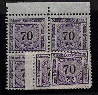 ZA0143b - SWITZERLAND - SBHV # 19C Block 4 +2 - RAILWAY SERVICE STAMPS Mint MNH - Bahnwesen