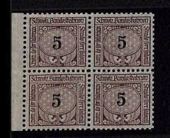 ZA0143d - SWITZERLAND - SBHV # 13Cb  Block 4 - RAILWAY SERVICE STAMPS Mint MNH - Railway