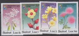 ST LUCIA - 1998 FLOWERS   SET OF 4  MINT NEVER HINGED  - St.Lucie (1979-...)