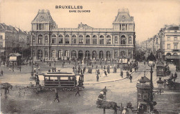 BELGIQUE - Bruxelles  - Gare Du Nord  Tres Animé - Carte Postale Ancienne - Brussels (City)