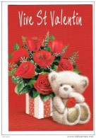 Double Cpm - Vive Saint-Valentin - Ours En Peluche Bouquet De Roses Paillettes - Vadebo 11/009 - Saint-Valentin