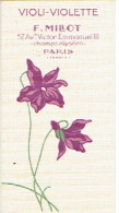 Carte Parfum VIOLI-VIOLETTE De F. MILLOT - Antiguas (hasta 1960)