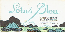 Carte Parfum LOTUS BLEU De G. MOEHR - Anciennes (jusque 1960)